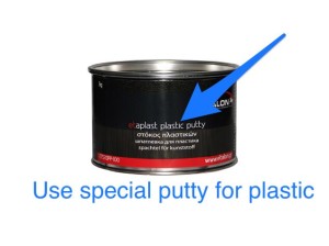 Putty for plastics