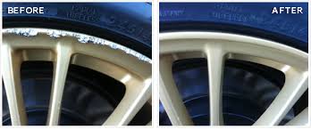 Alloy wheel before and after